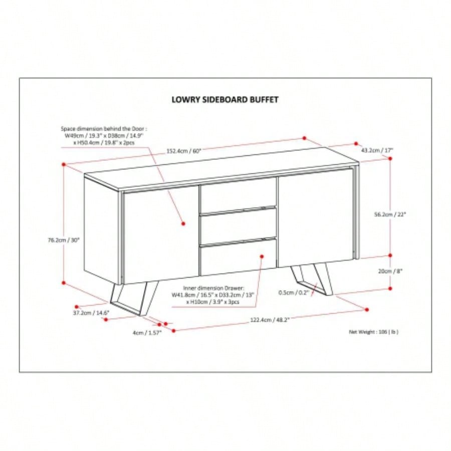 Lowry - Sideboard Buffet - Walnut Veneer