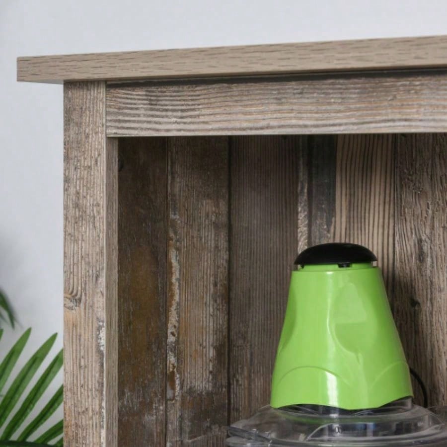 Freestanding Rustic Kitchen Buffet with Hutch, Pantry Storage Cabinet with Sliding Barn Door, Adjustable Shelf, Vintage Wood