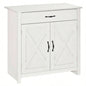Farmhouse Sideboard Buffet Cabinet, Barn Door Style Kitchen Cabinet, 32 Accent cabinet Kitchen, Living Room or Entryway, White Wash