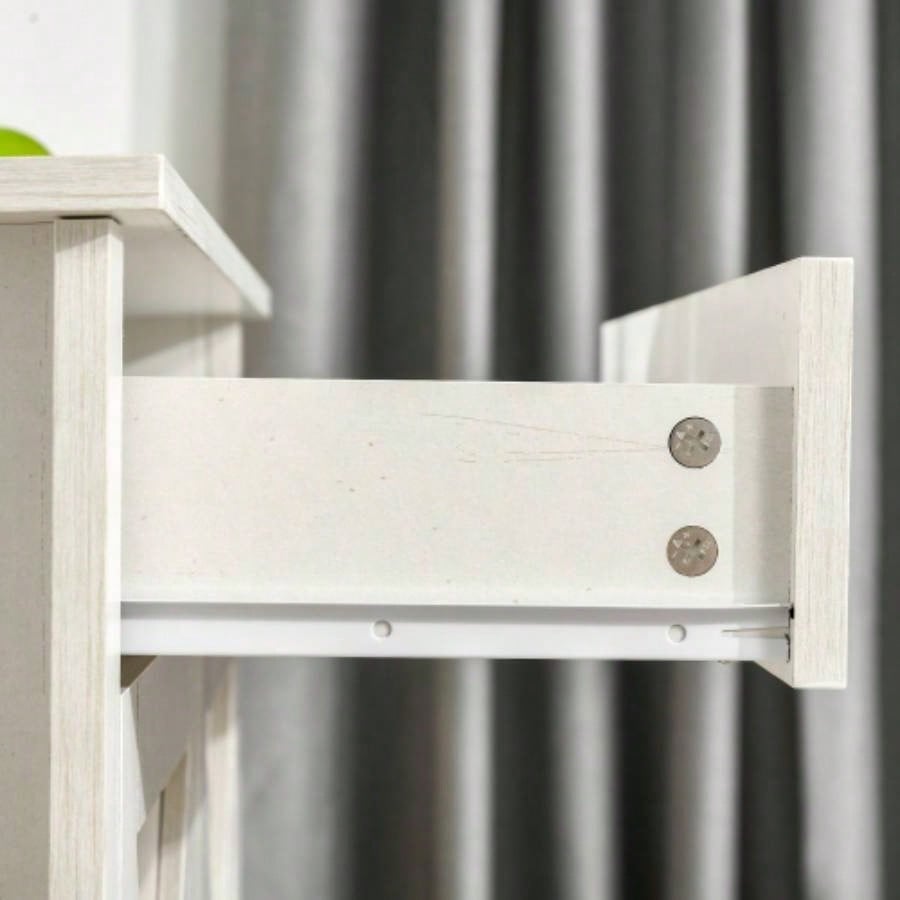 Farmhouse Sideboard Buffet Cabinet, Barn Door Style Kitchen Cabinet, 32 Accent cabinet Kitchen, Living Room or Entryway, White Wash