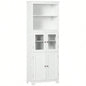 63 Small Buffet with Hutch, 4 - Door Kitchen Pantry, Freestanding Storage Cabinet with Adjustable Shelf Dining Room, Living Room, White