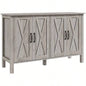 Buffet Cabinet, 47 Sideboard with 4 Barn Doors and 2 Adjustable Shelves, Farmhouse Coffee Bar Cabinet, Gray Wood Grain