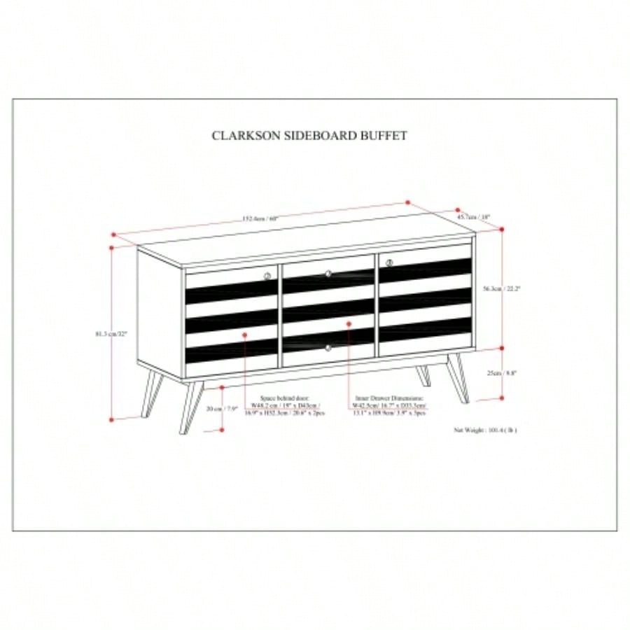 Clarkson - Sideboard Buffet - Rustic Natural Aged Brown