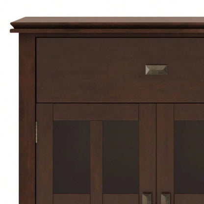 Artisan Solid Wood Large 4 Door Sideboard Buffet in Russet Brown