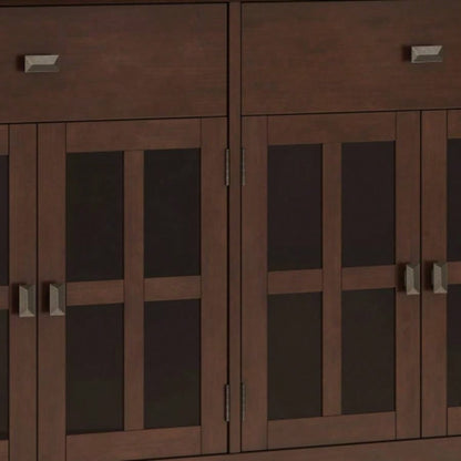 Artisan Solid Wood Large 4 Door Sideboard Buffet in Russet Brown