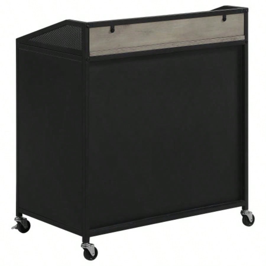 Arlette Sandy Black 2 - Door Mobile Home Bar Wine Cabinet