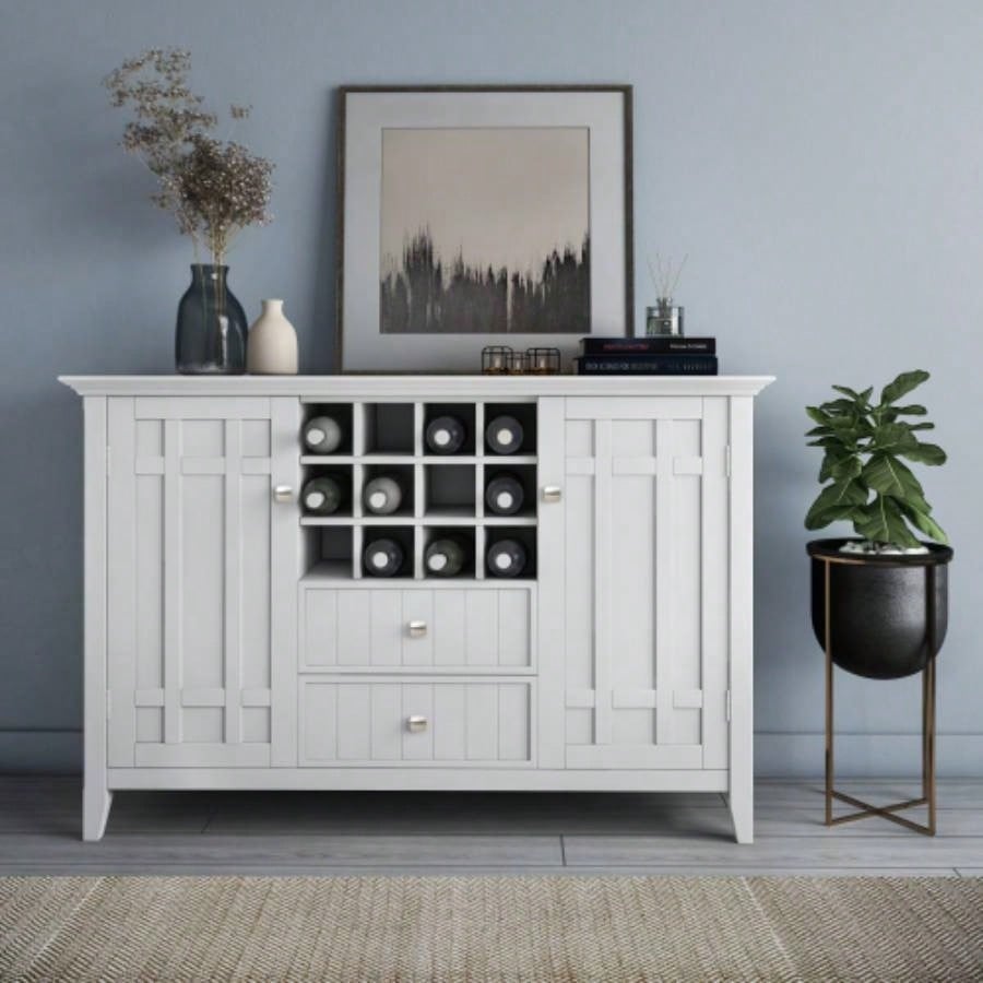 Bedford - Sideboard Buffet and Wine Rack - White