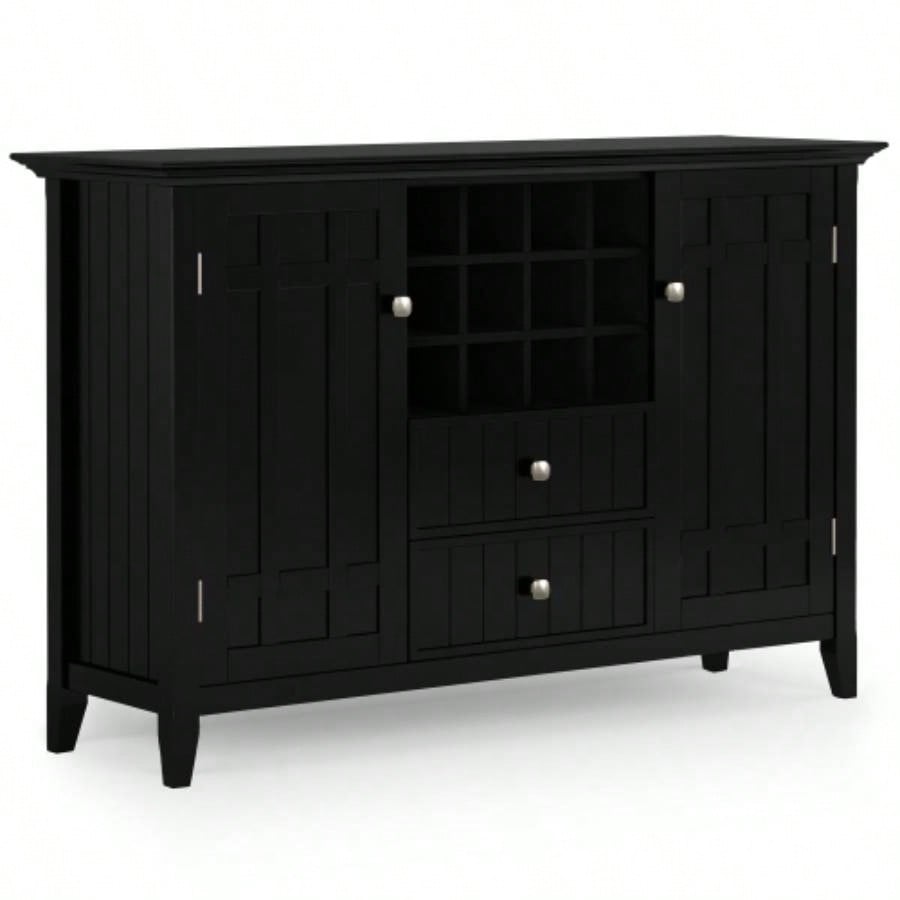 Bedford - Sideboard Buffet and Wine Rack - Black
