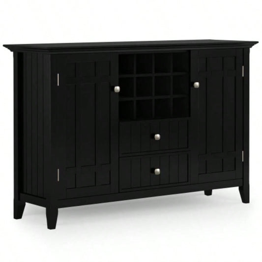 Bedford - Sideboard Buffet and Wine Rack - Black