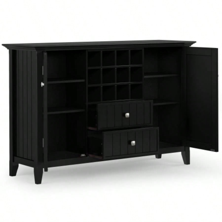 Bedford - Sideboard Buffet and Wine Rack - Black