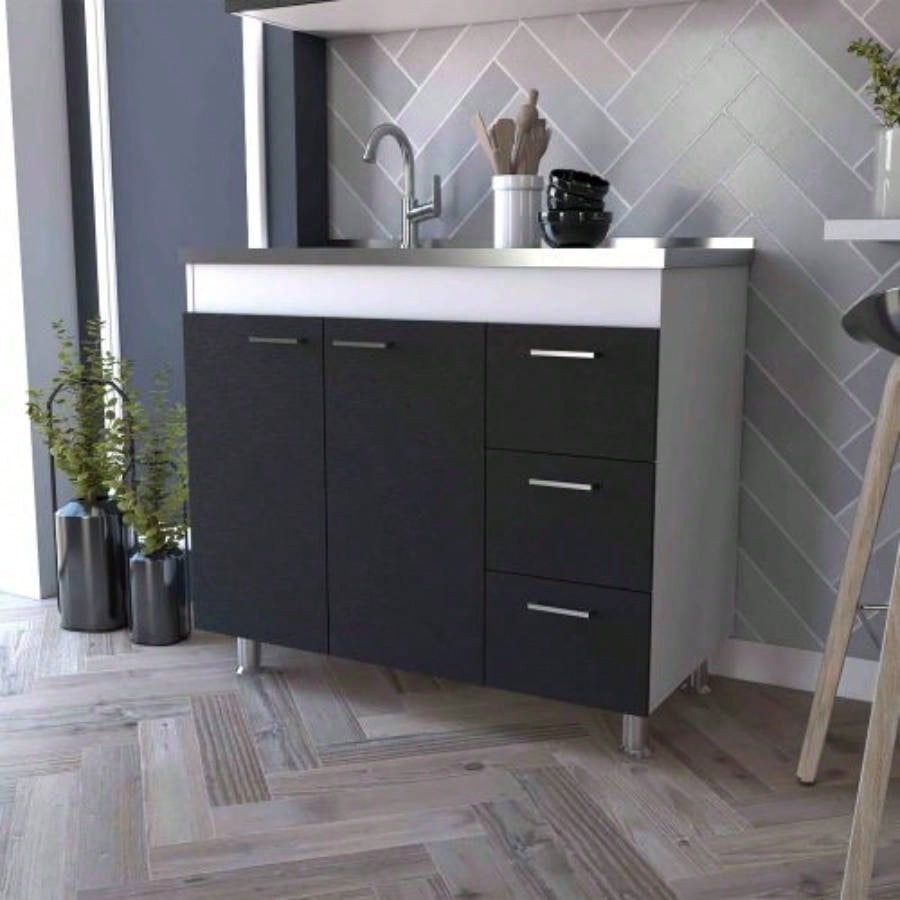 Darien Base Cabinet, Double Door Cabinet, Three Drawers, Four