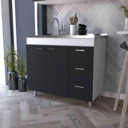 Darien Base Cabinet, Double Door Cabinet, Three Drawers, Four