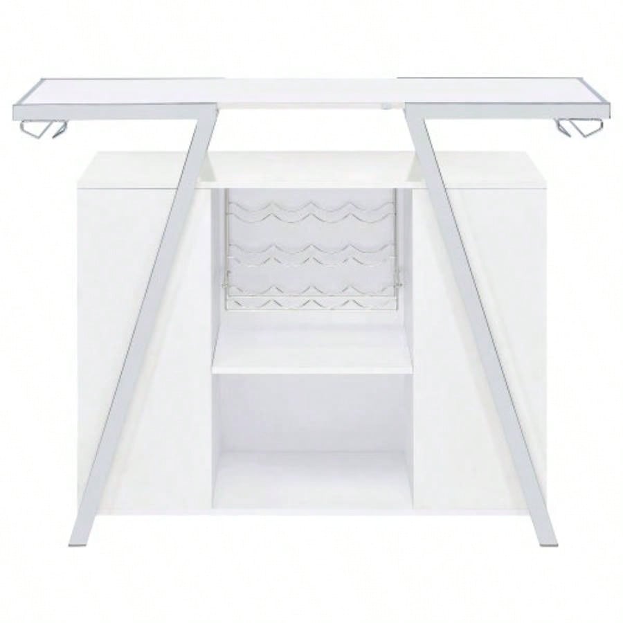 Katia White High Gloss Wine Cabinet with LED