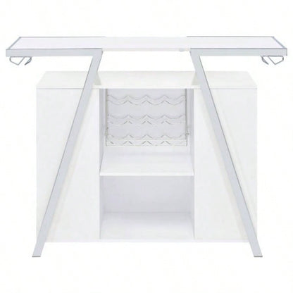 Katia White High Gloss Wine Cabinet with LED