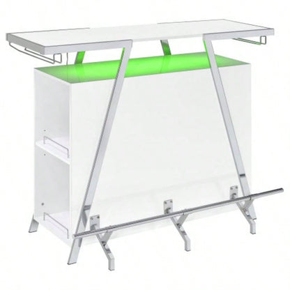 Katia White High Gloss Wine Cabinet with LED