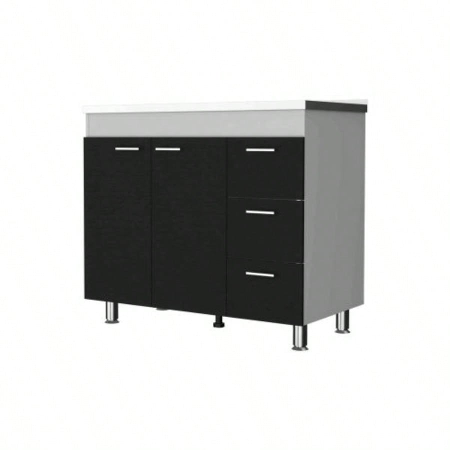 Darien Base Cabinet, Double Door Cabinet, Three Drawers, Four