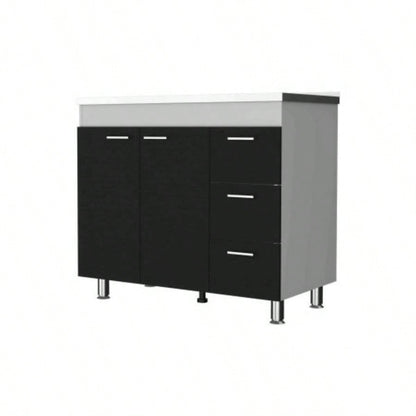 Darien Base Cabinet, Double Door Cabinet, Three Drawers, Four