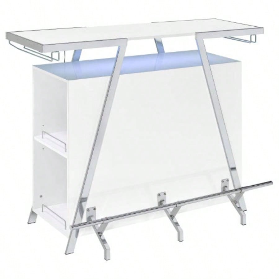 Katia White High Gloss Wine Cabinet with LED