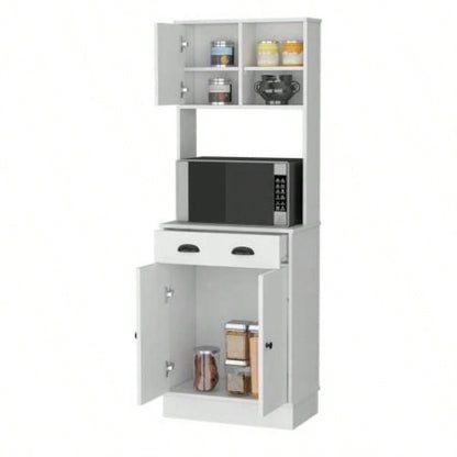 Palmer 2 - Door Cabinet Microwave Kitchen Pantry in White