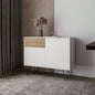 White and Natural Oak Sideboard with Hairpin