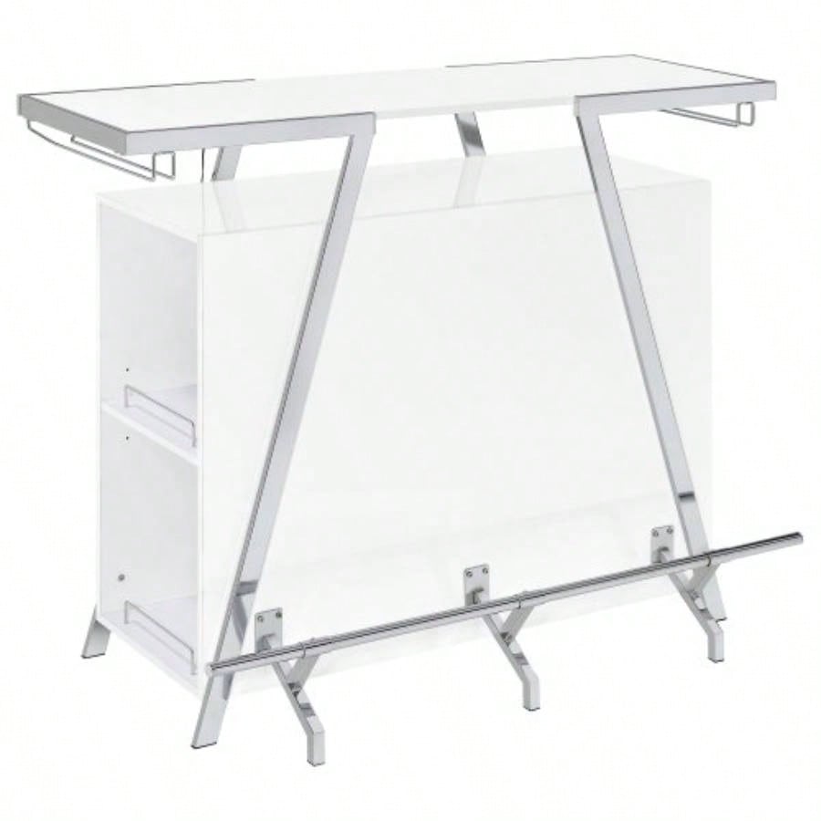 Katia White High Gloss Wine Cabinet with LED