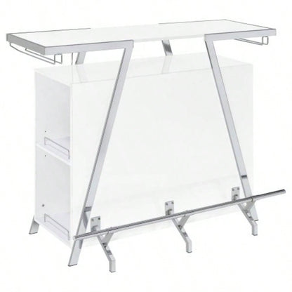 Katia White High Gloss Wine Cabinet with LED