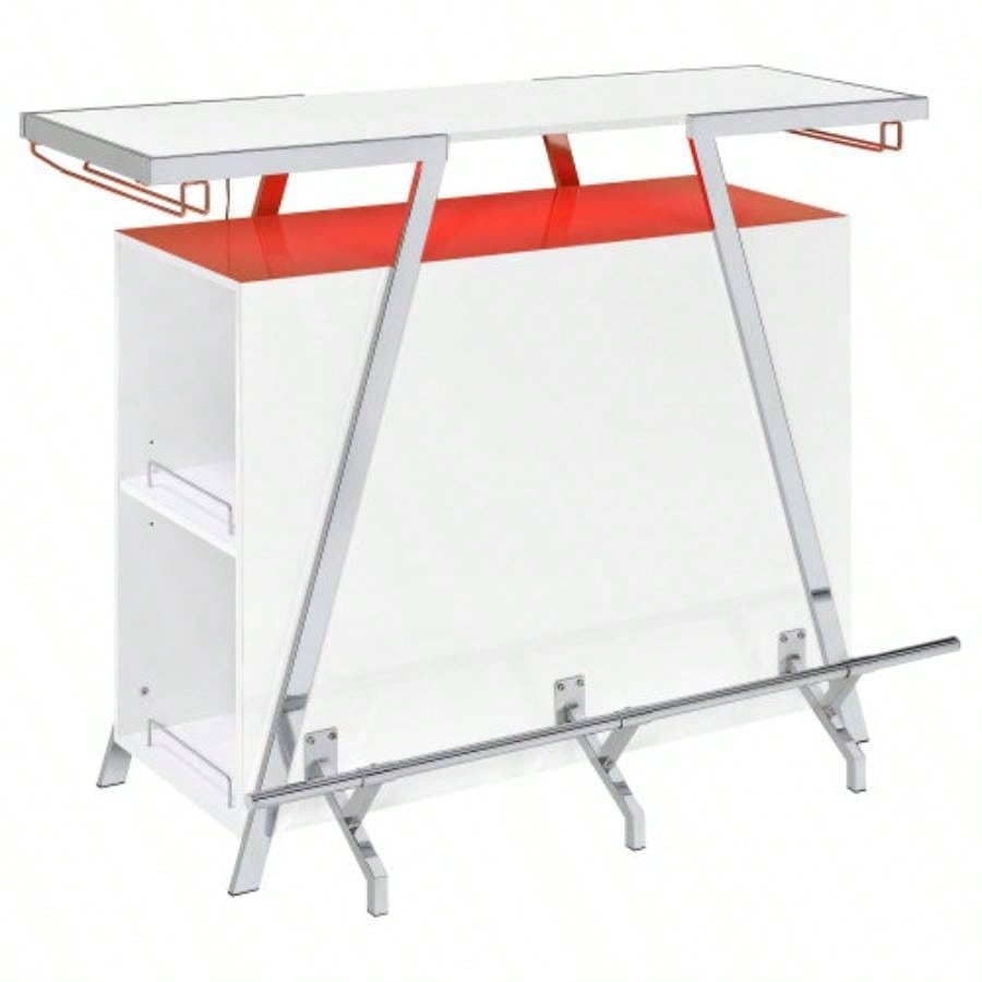 Katia White High Gloss Wine Cabinet with LED