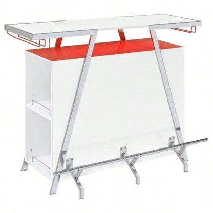 Katia White High Gloss Wine Cabinet with LED