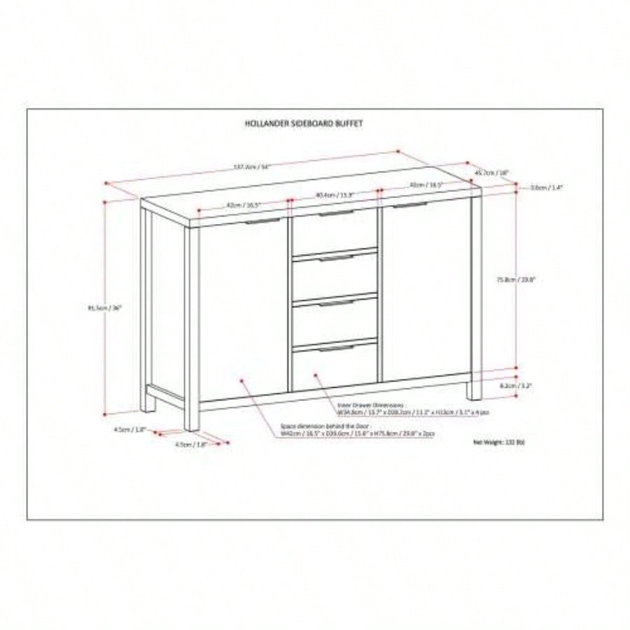Hollander - Sideboard Buffet - Warm Walnut Brown