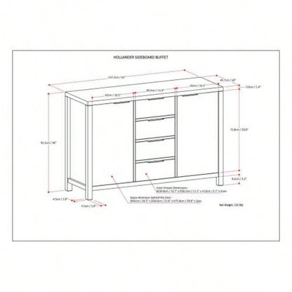 Hollander - Sideboard Buffet - Warm Walnut Brown
