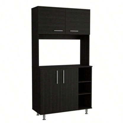 Bayshore 3 - Shelf Pantry Cabinet Black Wengue
