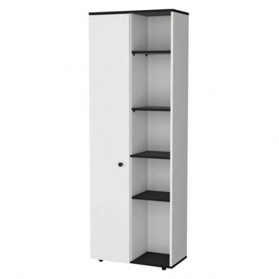 White and Black 1 - Door Multistorage Kitchen Pantry
