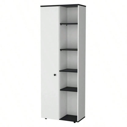 White and Black 1 - Door Multistorage Kitchen Pantry
