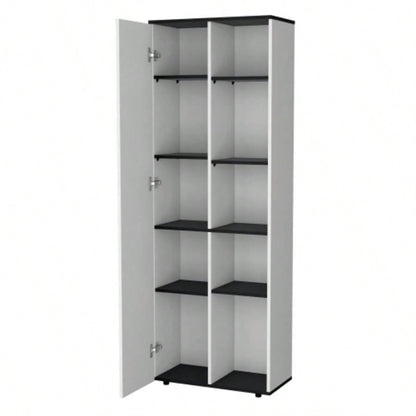White and Black 1 - Door Multistorage Kitchen Pantry