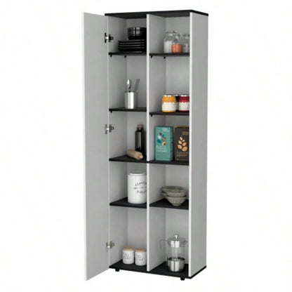 White and Black 1 - Door Multistorage Kitchen Pantry