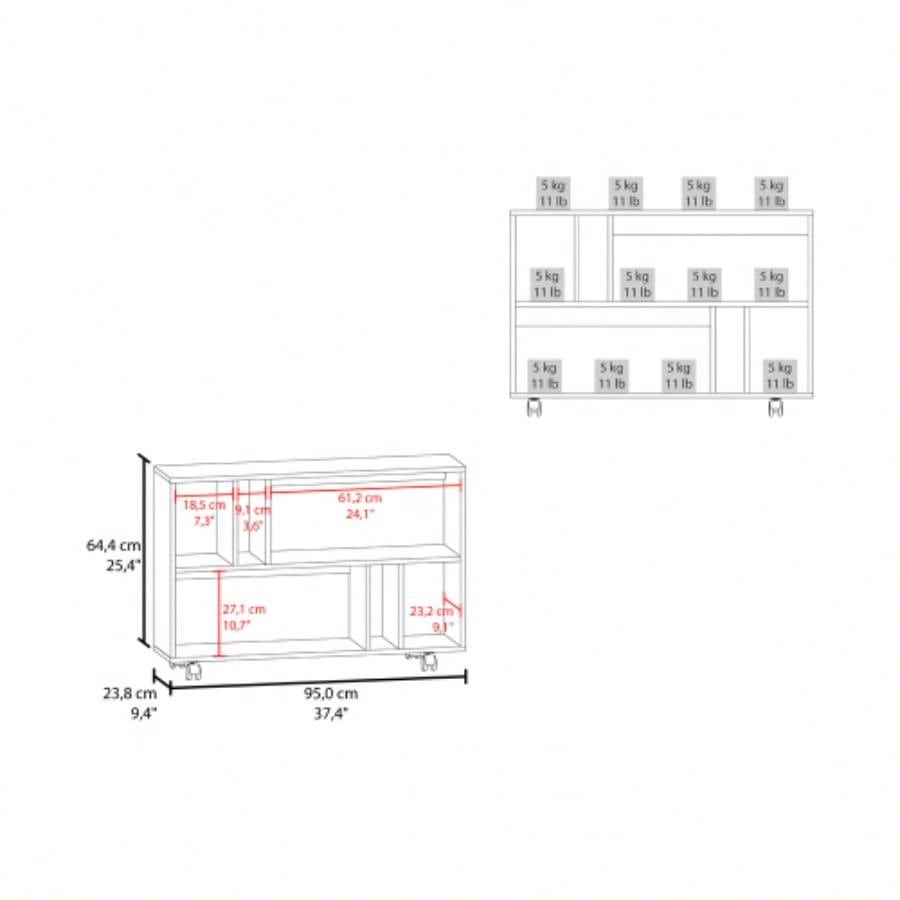 Norwood Table Cart, Living room, White