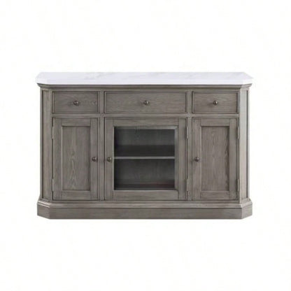 Zumala Marble Top Weathered Oak Server