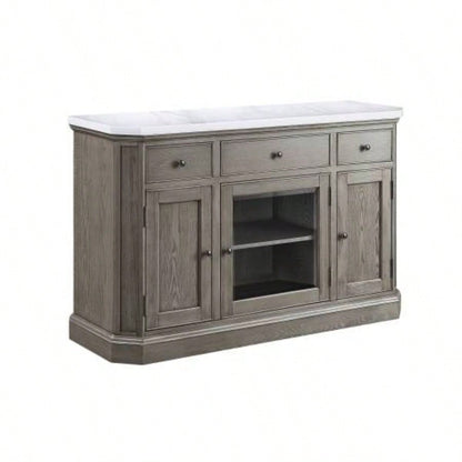Zumala Marble Top Weathered Oak Server
