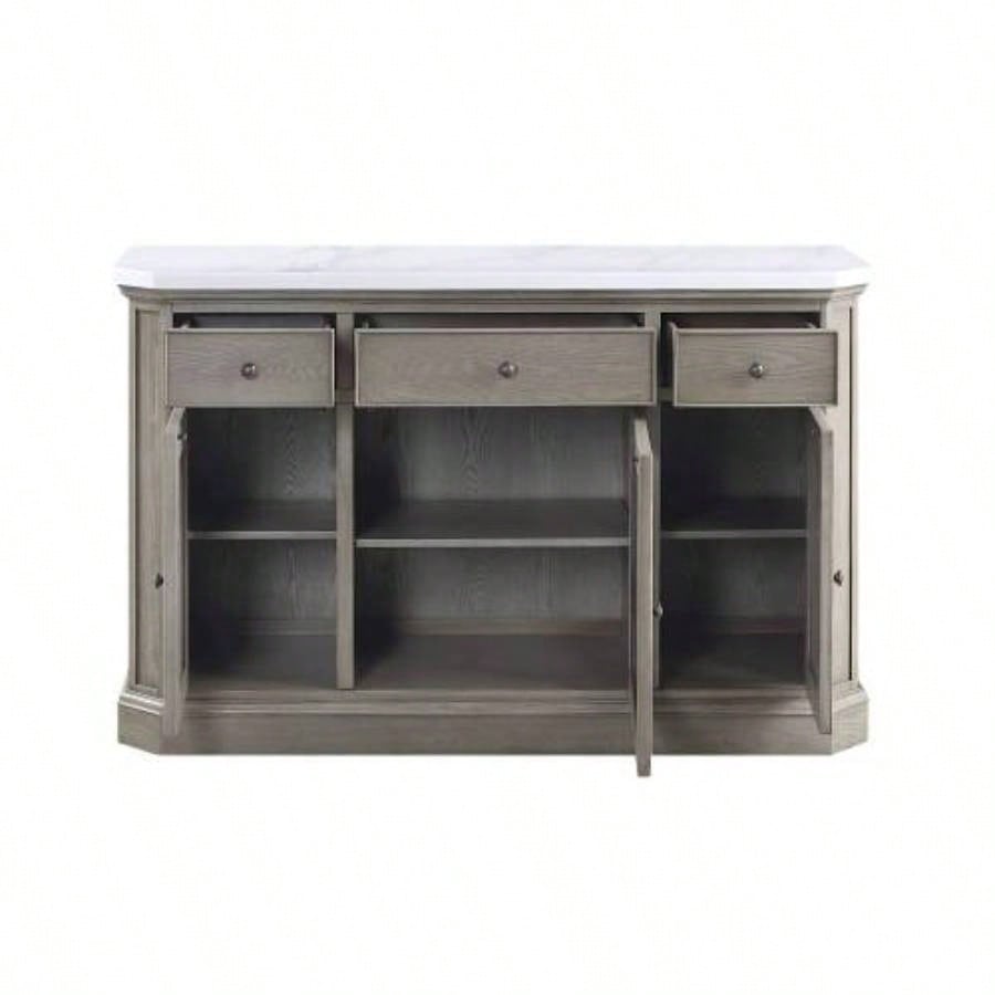 Zumala Marble Top Weathered Oak Server
