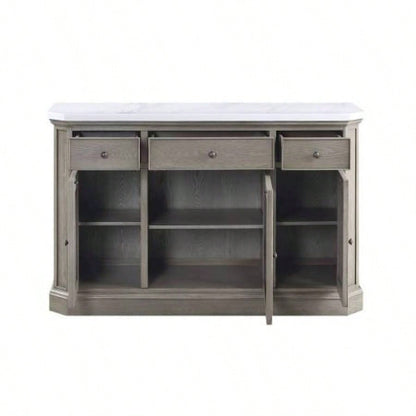 Zumala Marble Top Weathered Oak Server