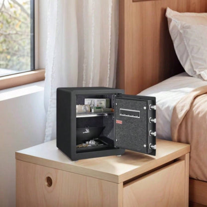 1.52 Cuft Safe Box, Solid Alloy Steel Office Hotel Home Safe, Security Digital Safes Box with Electronic Keypad, Spare Key, Alert, Mute Mode, Anti - Theft Safe Document Money Valuable