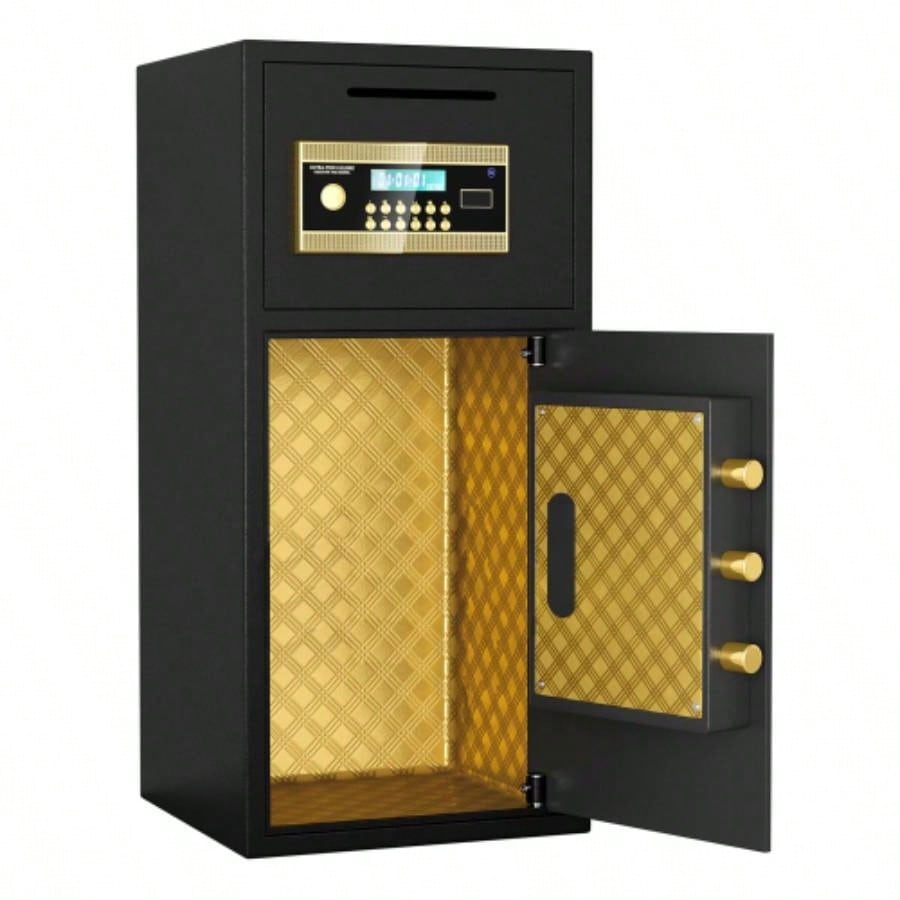 Large Double - door Coin - operated Safe, Digital Security Safe with Fireproof and Waterproof Bag, 6.5 Cubic Feet Safe Box with Hidden Code Function Home, Office and Hotel