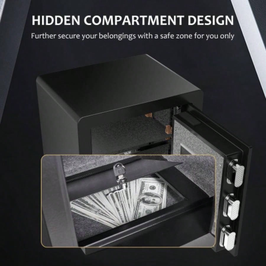 1.52 Cuft Safe Box, Solid Alloy Steel Office Hotel Home Safe, Security Digital Safes Box with Electronic Keypad, Spare Key, Alert, Mute Mode, Anti - Theft Safe Document Money Valuable