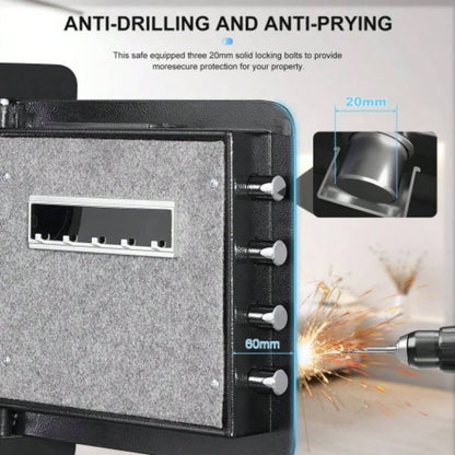 1.52 Cuft Safe Box, Solid Alloy Steel Office Hotel Home Safe, Security Digital Safes Box with Electronic Keypad, Spare Key, Alert, Mute Mode, Anti - Theft Safe Document Money Valuable