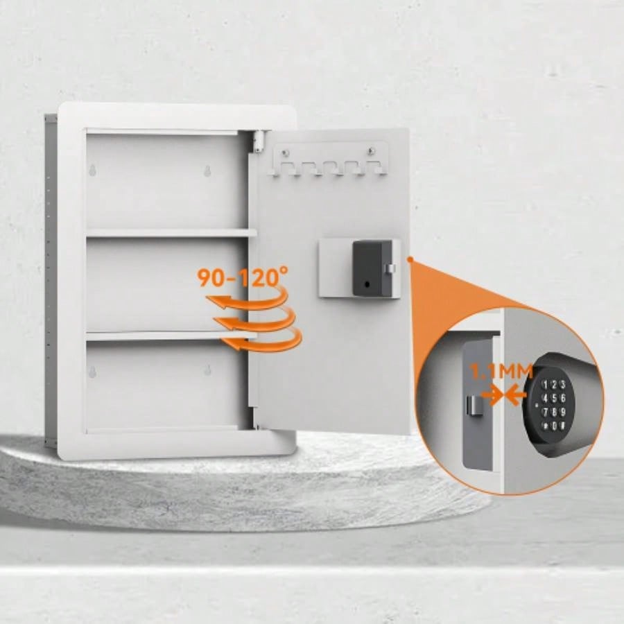 Digital Wall Hidden Safe Flat, Electronic, Steel, Keypad, Home or Business Heavy Duty Wall Mount Safe Protect Money, Jewelry, Passports Storage