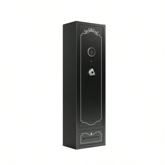 8 - Gun Capacity Rifle Safe. Holds Rifles, Pistols, Shotguns. Digital Lock Quick Access. Removable Shelf. Special Gun Rack Scoped Rifles. Plus, a Handy Storage Drawer