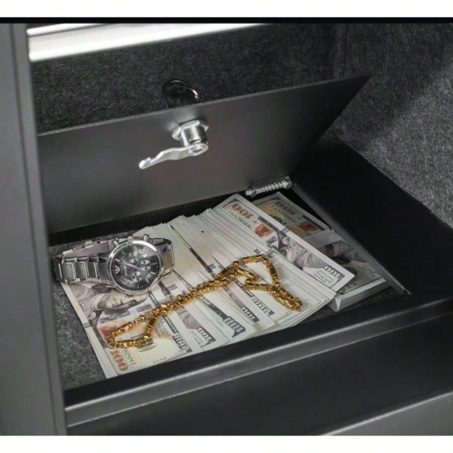 1.93 Cuft Safe Box, Security Electronic Steel Home Safe, Anti - Theft Digital Security Lock Box with Alert System, Removable Shelf, Mute Function, Personal Document Safes Money Jewelry