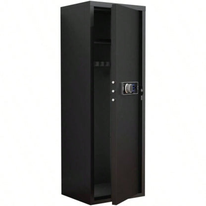 Heavey Duty, Large Size 5 - 8 Gun, Black Gun Cabinet with Electronic Password Keypad Lock, Unassembled Metal Rifle Gun Security Cabinet Safe Locker
