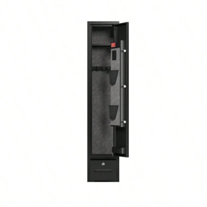 4 - Gun Capacity Rifle Safe. Holds Rifles, Pistols, Shotguns. Digital Lock Quick Access. Removable Shelf. Special Gun Rack Scoped Rifles. Plus, a Handy Storage Drawer