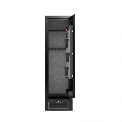 8 - Gun Capacity Rifle Safe. Holds Rifles, Pistols, Shotguns. Digital Lock Quick Access. Removable Shelf. Special Gun Rack Scoped Rifles. Plus, a Handy Storage Drawer